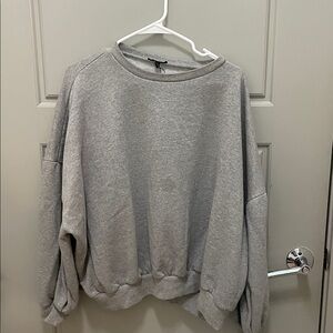 Boohoo Gray Crew Neck Sweater